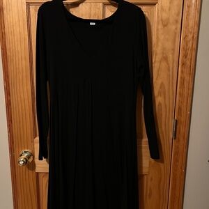 Old Navy long sleeve knee length jersey knit dress size l black